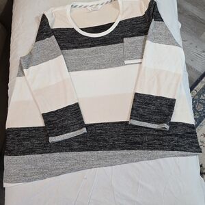 Market & Spruce Striped Cream Knit Top